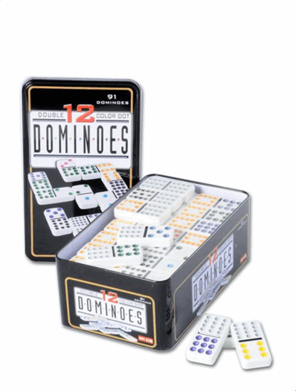 Domino double 12 boîte métal