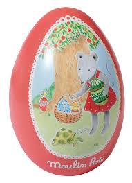 Oeuf métal rouge La grande famille