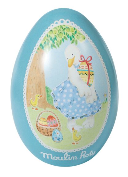 Oeuf métal bleu La grande famille