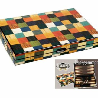 Backgammon marqueté arlequin 38 cm