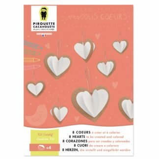 8 coeurs à créer et à colorier