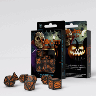Set de dés Citrouille d'Halloween - Noir et Orange
