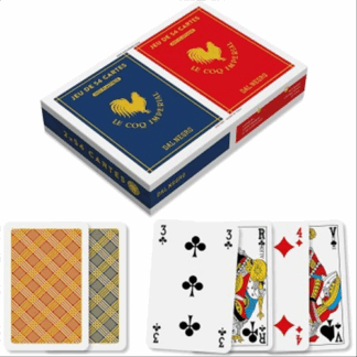 Coffret rami de 2x54 cartes "Le Coq Impérial" Plastique