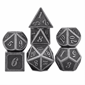 Set Dés Métal: Outlined Silver